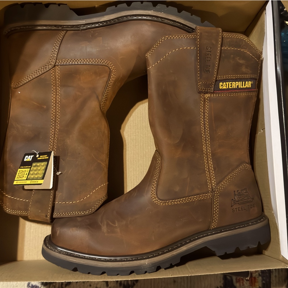 CAT Men's 10.5 Wellston Pull On Work Boot Steel Toe Caterpillar #PH90439 OSHA